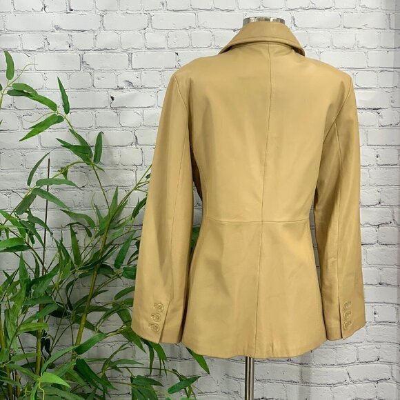 Marc New York Camel Leather Collared Jacket - Picture 3 of 7